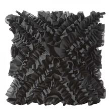 Obliečka na vankúš MIRENA s volánikmi 45 x 45 cm - čierna