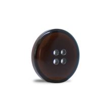 Knoflík 20mm, tmavě hnědý bílý okraj (1)
