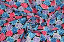 Šatovka kvety modré, ružové, fialové š.150