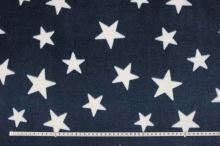 Fleece modrý, bílé hvězdy, š.145