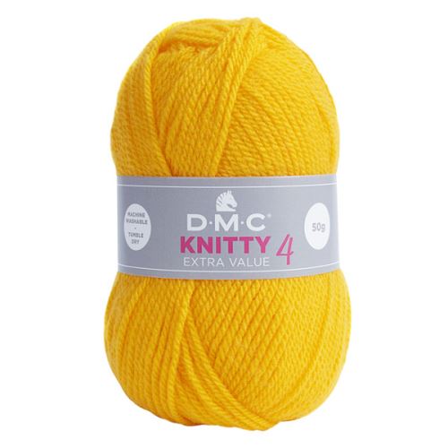 Priadza KNITTY 4 50g, sýto žltá - odtieň 978