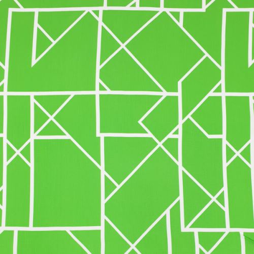 Šatovka N6633 zelená, bílá geometrie, š.150