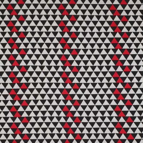 Úplet A0185, černo-šedo-červené trojúhelníky, š.150
