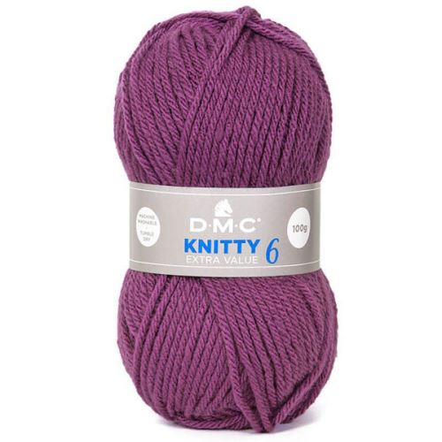 Priadza KNITTY 6 100g, tmavo fialová - odtieň 701