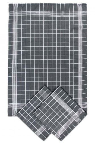 Utierky bavlnené, negatív šedo-biela, 50x70cm, 3ks