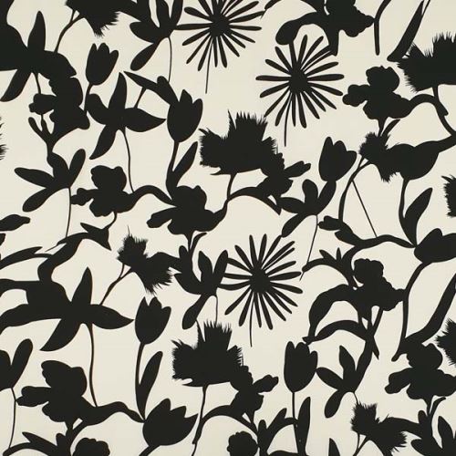 Popelín 22645 krémový, čierne kvety, š.150