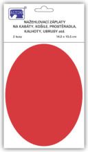 Nažehlovací záplaty ovál červené, 14,5x10,6 cm, 2ks