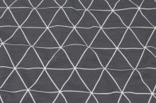 Úplet sivý, biely geometrický vzor, š.150