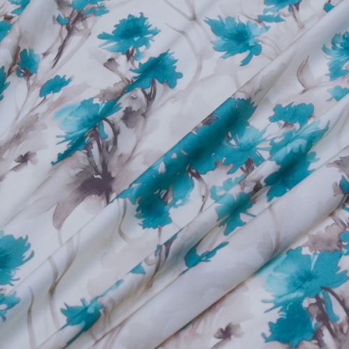 Šatovka AMELIA béžová, teal kvety, š.145