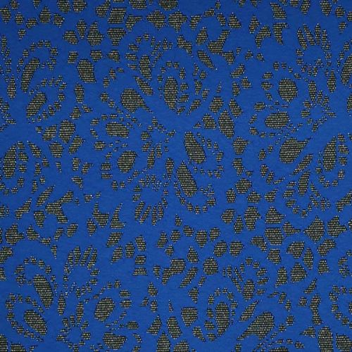 Úplet A0261 modro-černý, stříbrný lurex, š.155