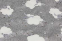 Fleece šedý, biele ovečky, š.150