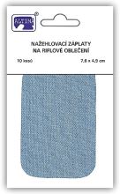 Riflové nažehlovacie záplaty svetlo modré, 7,6x4,9 cm, 10ks