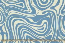 Šatovka N6628 modro-biele vlny, š.150