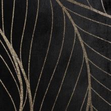 Deka černá, zlaté listy 150 x 200cm