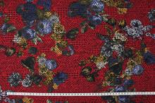 Kostýmovka červená 15196, barevný květ, š.145