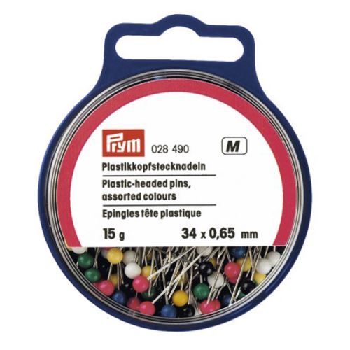 Špendlíky Prym farebné 0,65x34mm, 15g