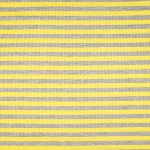 Úplet žebrový, žluto-šedý proužek, 180g/m, š.145