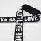 Guma čierna, strieborný nápis LOVE, 40mm