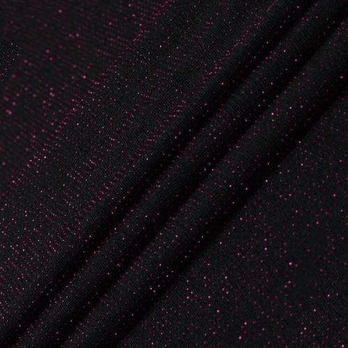 Úplet N7147 čierny, cyklámenový lurex, š.155