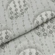 Mušelín 07348 sivý, bodky s drobnými kvetmi, š.150