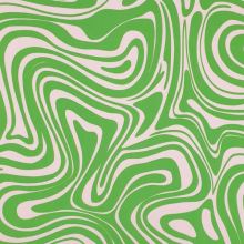 Šatovka N6629 zeleno-svetlo ružové vlny, š.150