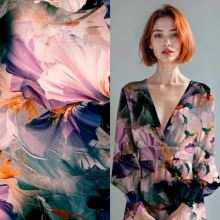 Úplet B0298, lahvově zelený abstrakt, š.155