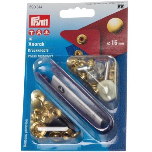 Cvoky Prym Anorak mosadzné, cvoček 15 mm, 10ks