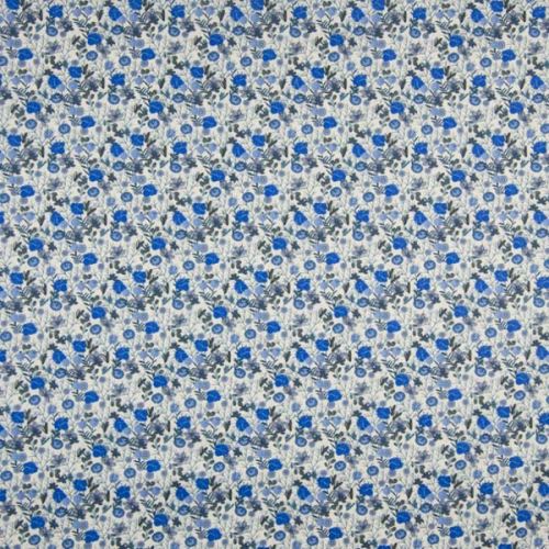 Šatovka 21737, krémová, modrý drobný kvetinový vzor, š.145