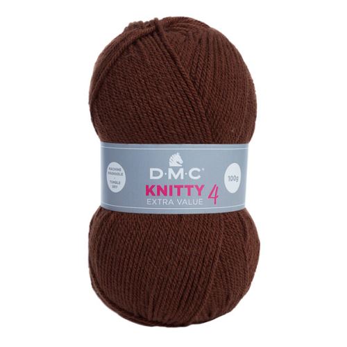 Priadza KNITTY 4 100g, tmavo hnedá - odtieň 947