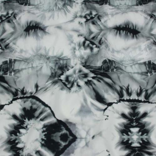 Bavlna černo-bílá batika, š.140