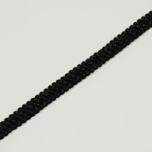 Prýmek černý s rokajlovou výšivkou š.1 cm