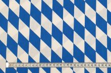 Bavlněné plátno modro-bílý geometrický vzor, š.140