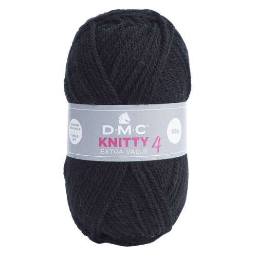 Priadza KNITTY 4 50g, čierna - odtieň 965