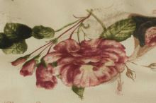Bavlnené plátno bežové, ruže a motýľ, š.140