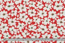 Šatovka N6236 červená, biele kvety, š.140
