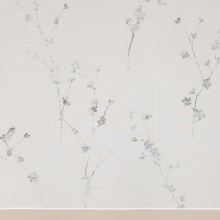 Záclona biela, sivý kvetinový tlač, v.290cm