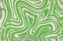 Šatovka N6629 zeleno-svetlo ružové vlny, š.150