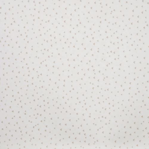 Popelín ivory, sand mini srdíčka, š.145