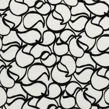 Šatovka 22797 bílá, černý vzor, š.145