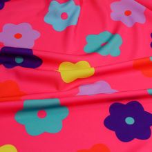 Šatovka N6854 růžová, velké barevné květy, š.145