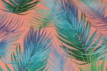 Úplet lososový, barevné palmové listy, š.175
