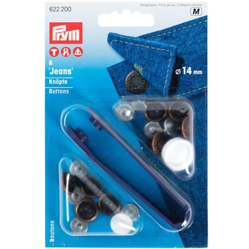Cvoky Prym Jeans meď s patinou, gombík 14 mm, 8ks
