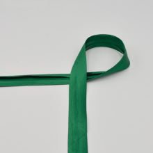 Saténový lemovací prúžok, zažehlený, zelený, 20mm