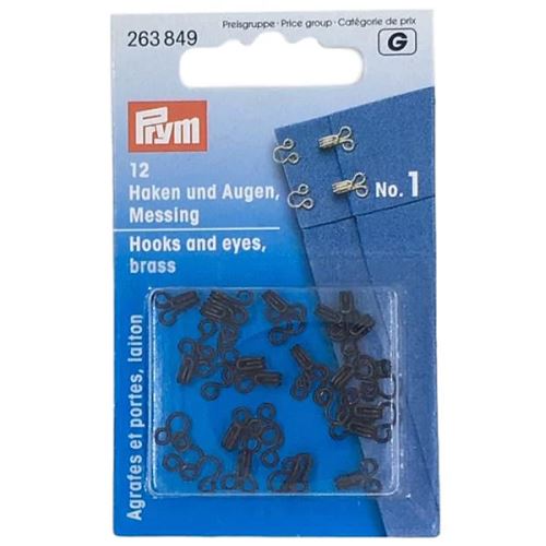Zapínanie Prym 263849, háčik + očko, 1 mm