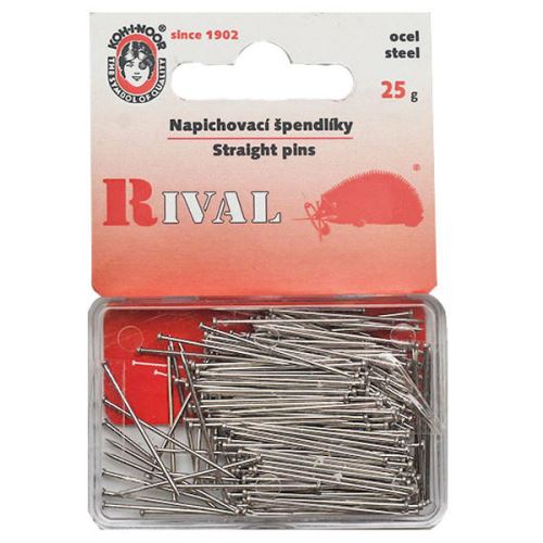 Špendlíky krátke 0,6x14mm, nikel, 25g