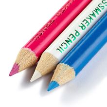 Krajčírske ceruzky Prym, modrá, ružová a biela krieda s kefkou