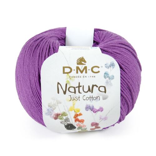 Priadza NATURA Just Cotton 50g, tmavo fialová - odtieň 59