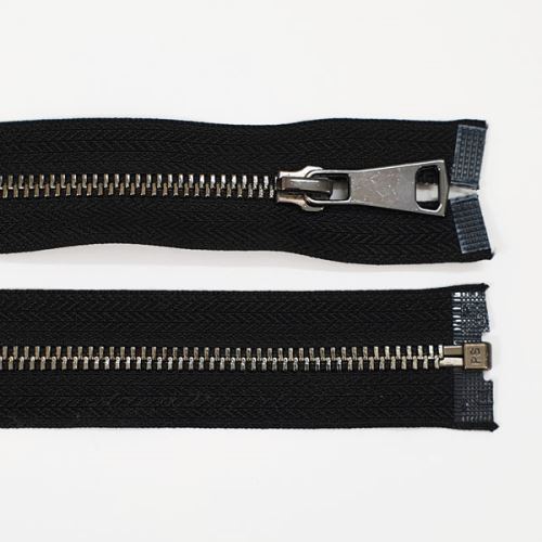 Zip kovový 6mm tmavý nikl, délka 80cm (dělitelný)