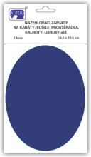 Nažehlovací záplaty ovál námořnická modrá, 14,5x10,6 cm, 2ks