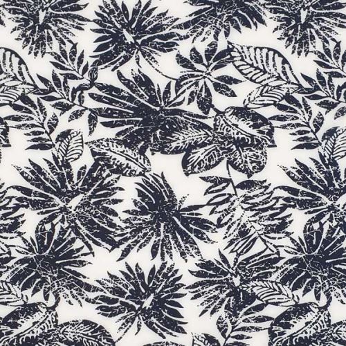 Šatovka SILKY biela, modré listy, š.145